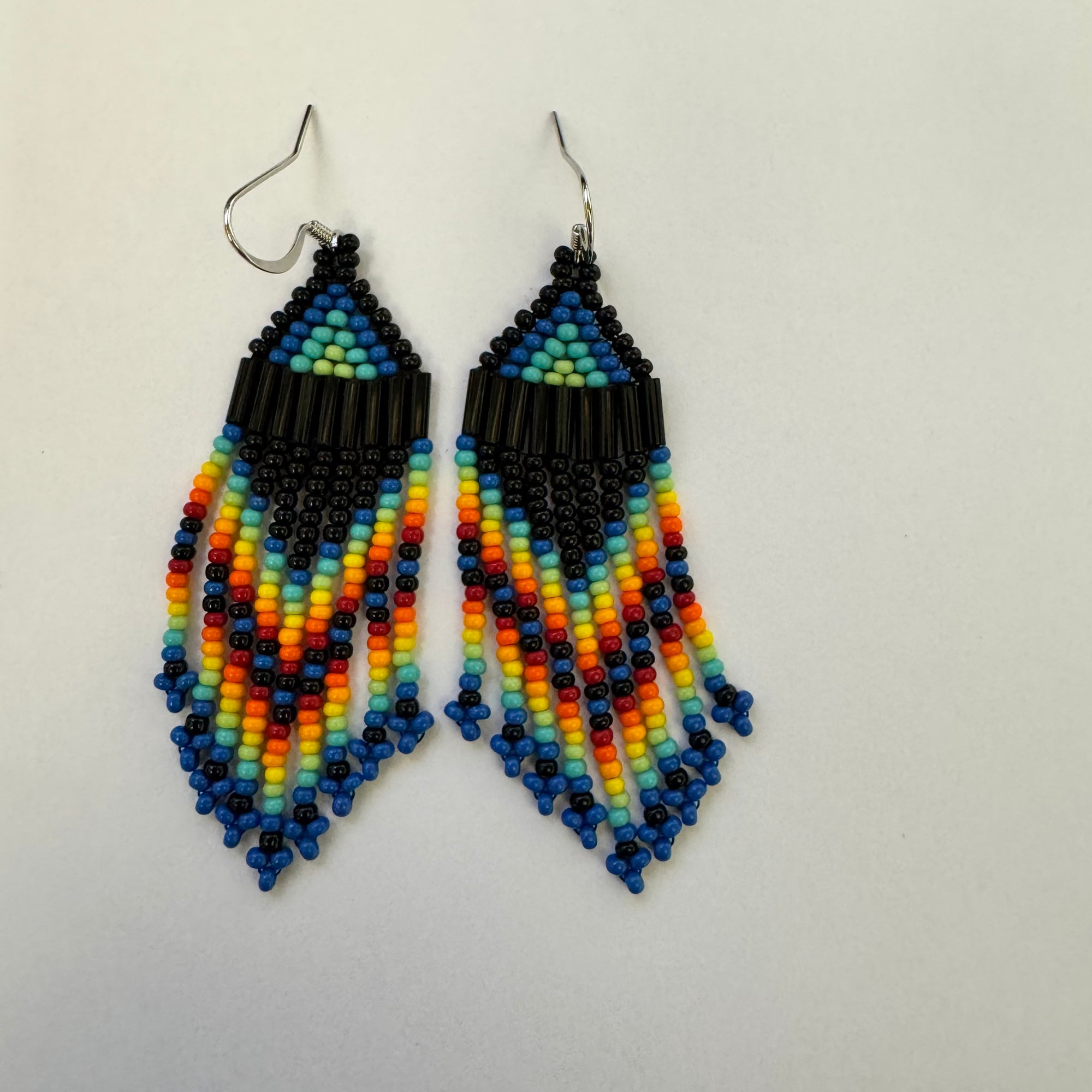 Beaded Earrings Blue Rainbow -  - Beaded Earrings - House of Himwitsa Art Gallery
