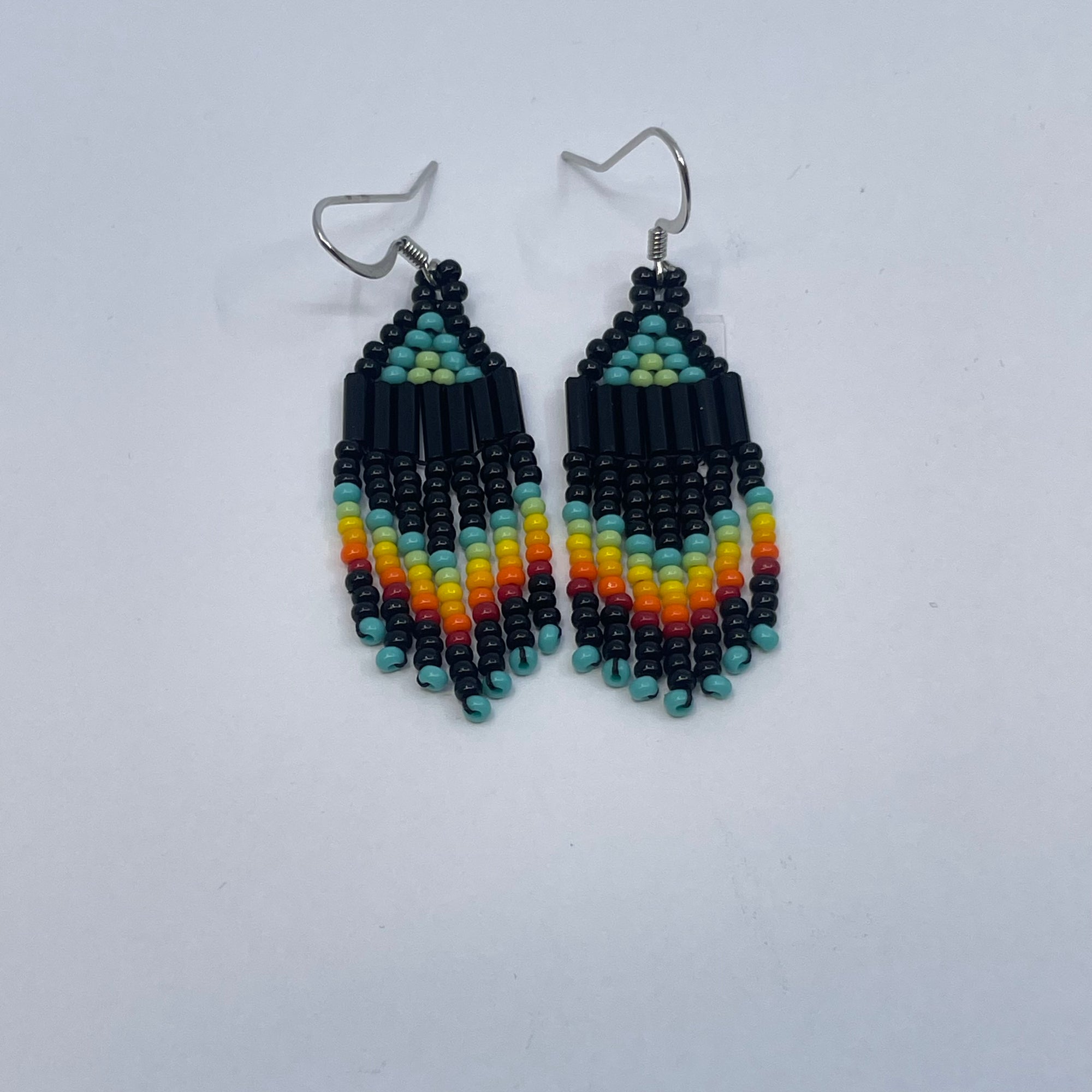 Beaded Earrings Turquoise Rainbow -  - Beaded Earrings - House of Himwitsa Art Gallery