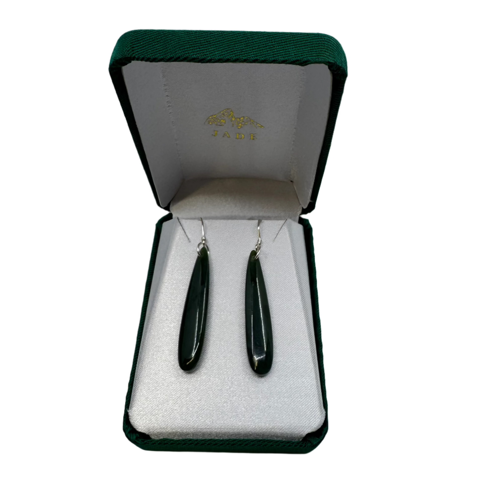 1.5" Jade Earrings Long Drop -  - Jade - House of Himwitsa Art Gallery