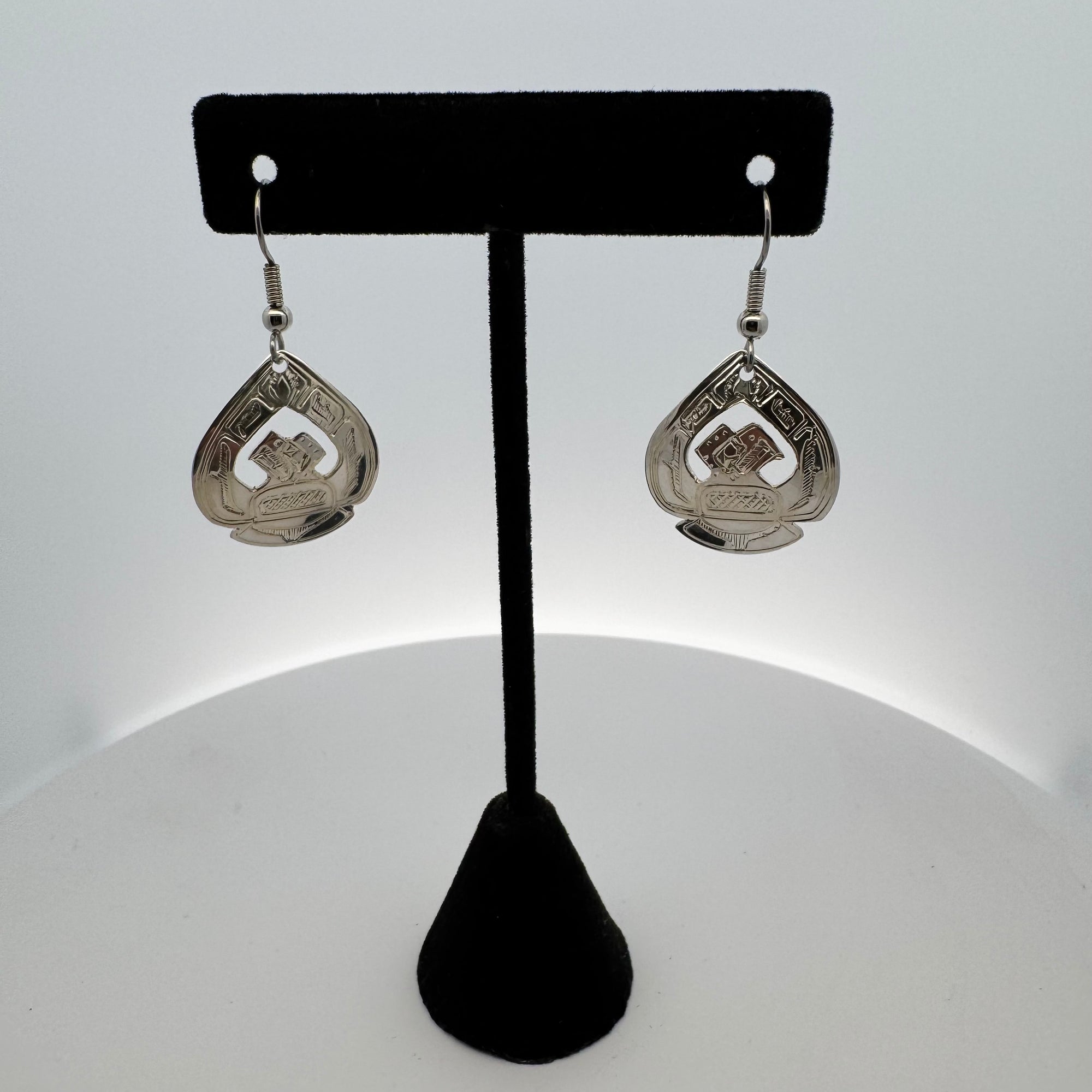 Gilbert Pat Silver Earrings Medium -  - Silver Earrings - House of Himwitsa Art Gallery