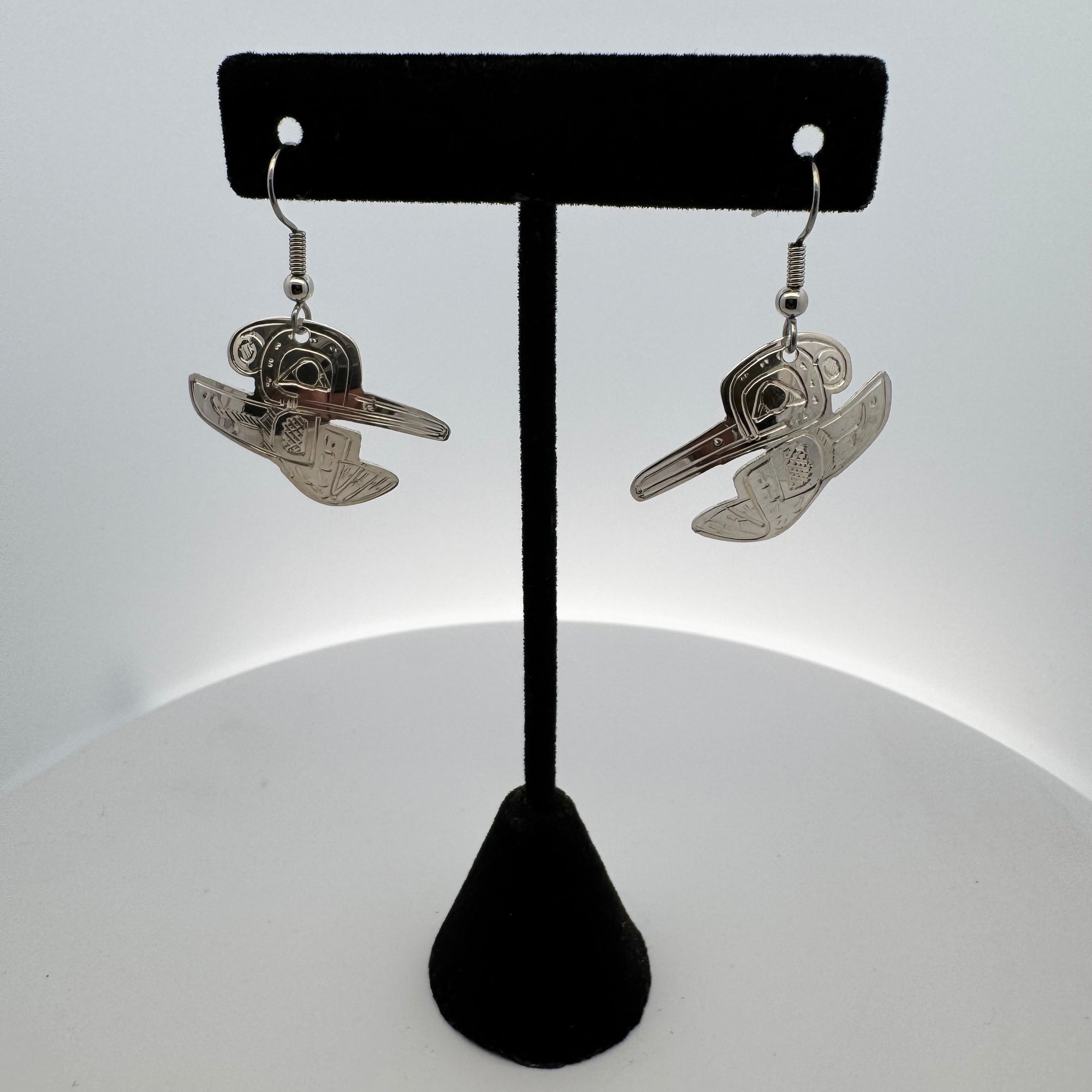 Gilbert Pat Silver Earrings Medium -  - Silver Earrings - House of Himwitsa Art Gallery