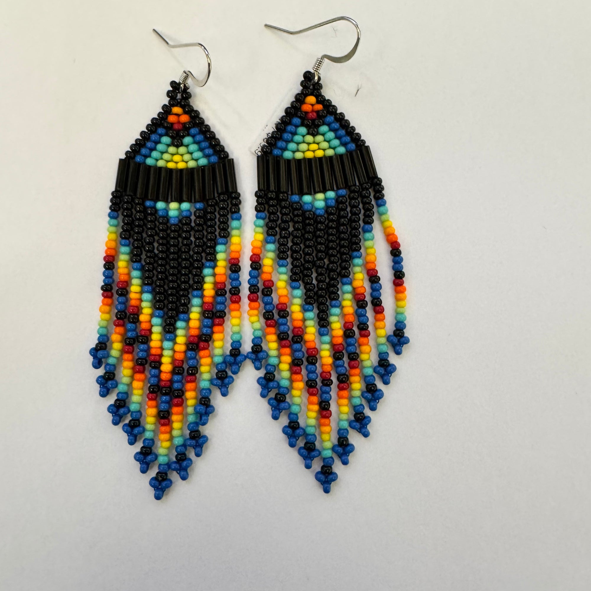 Beaded Earrings Blue Rainbow -  - Beaded Earrings - House of Himwitsa Art Gallery