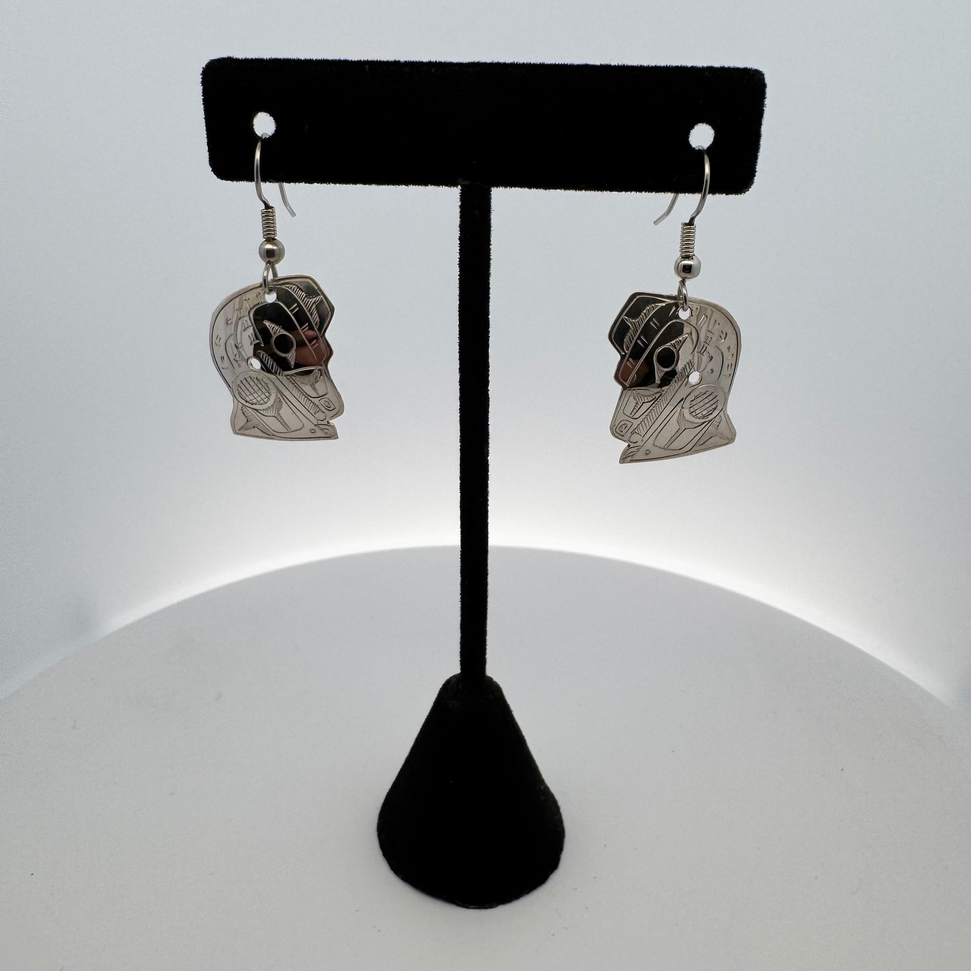 Gilbert Pat Silver Earrings Medium -  - Silver Earrings - House of Himwitsa Art Gallery
