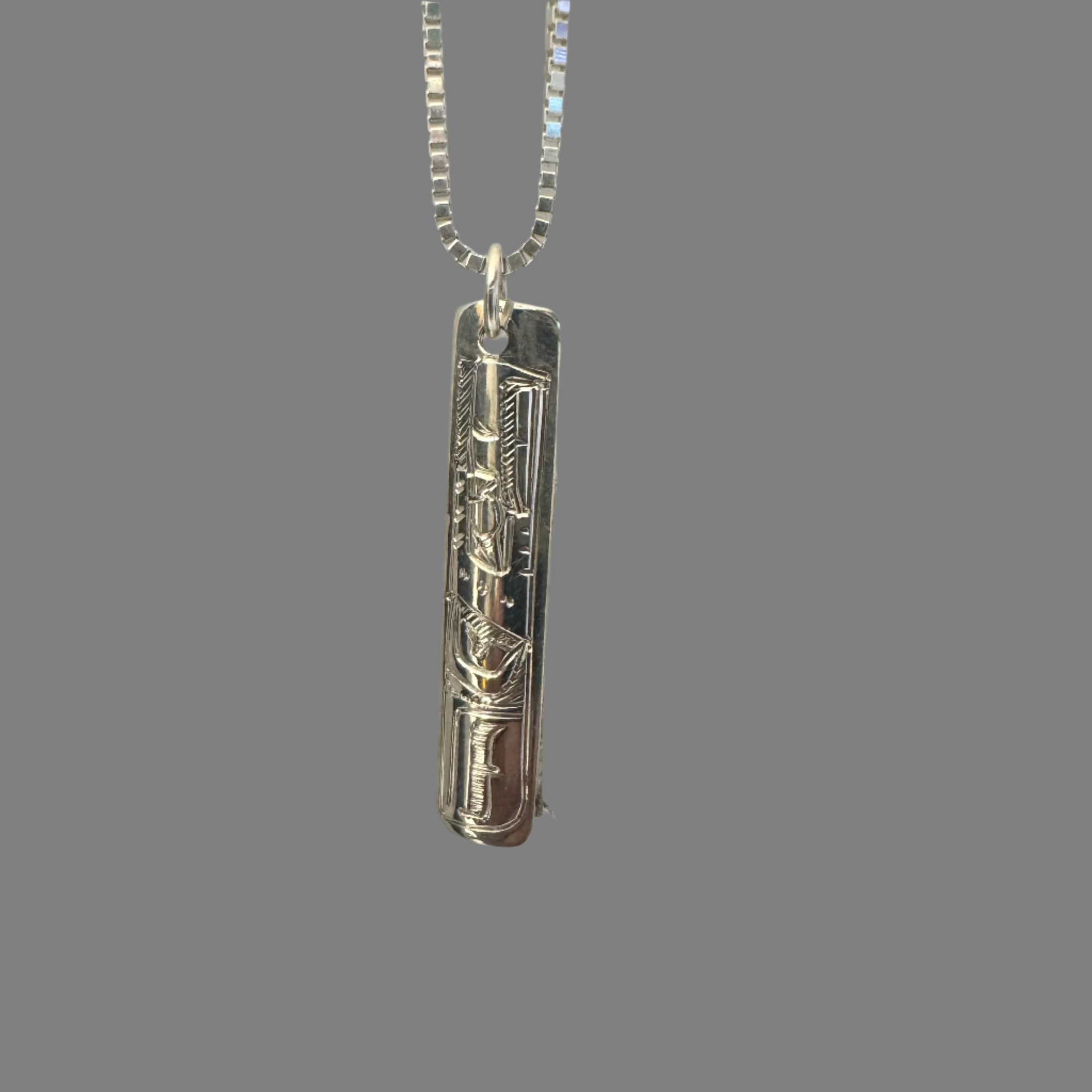 Gilbert Pat 1.5" Silver Pendant Rectangle -  - Silver Pendant - House of Himwitsa Art Gallery