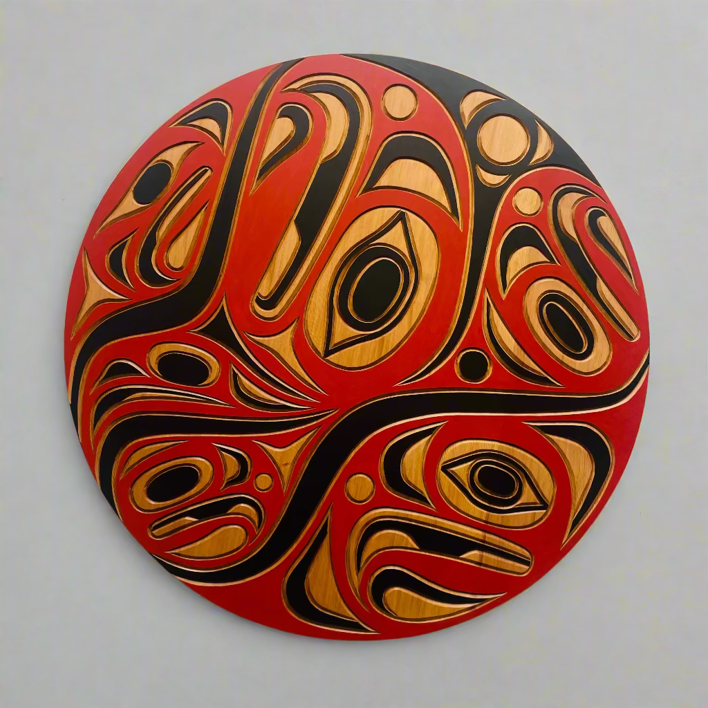 Jim Charlie Panel Eagle -  - wood carving - House of Himwitsa Art Gallery