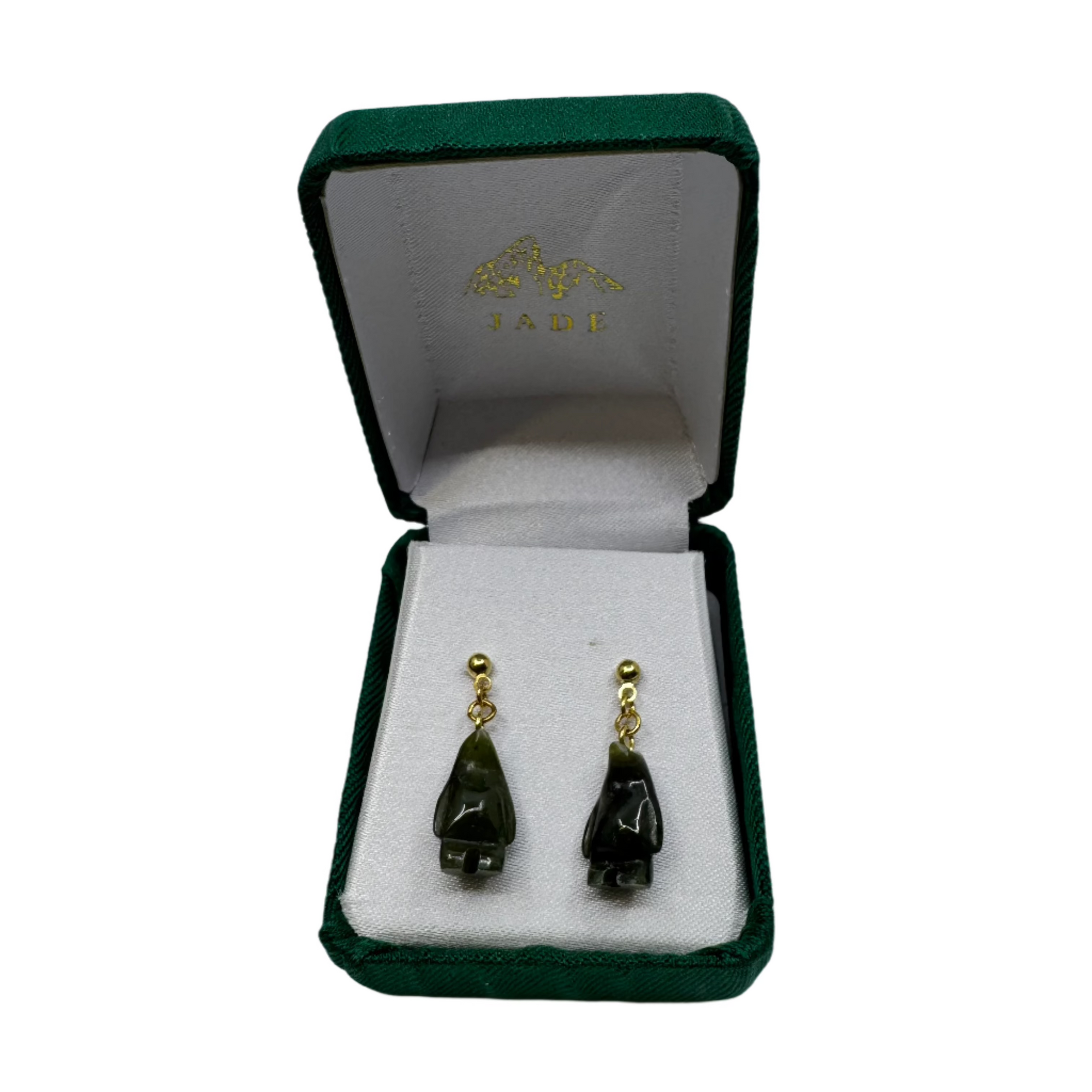 1/2" Jade Earrings Penguin -  - Jade - House of Himwitsa Art Gallery