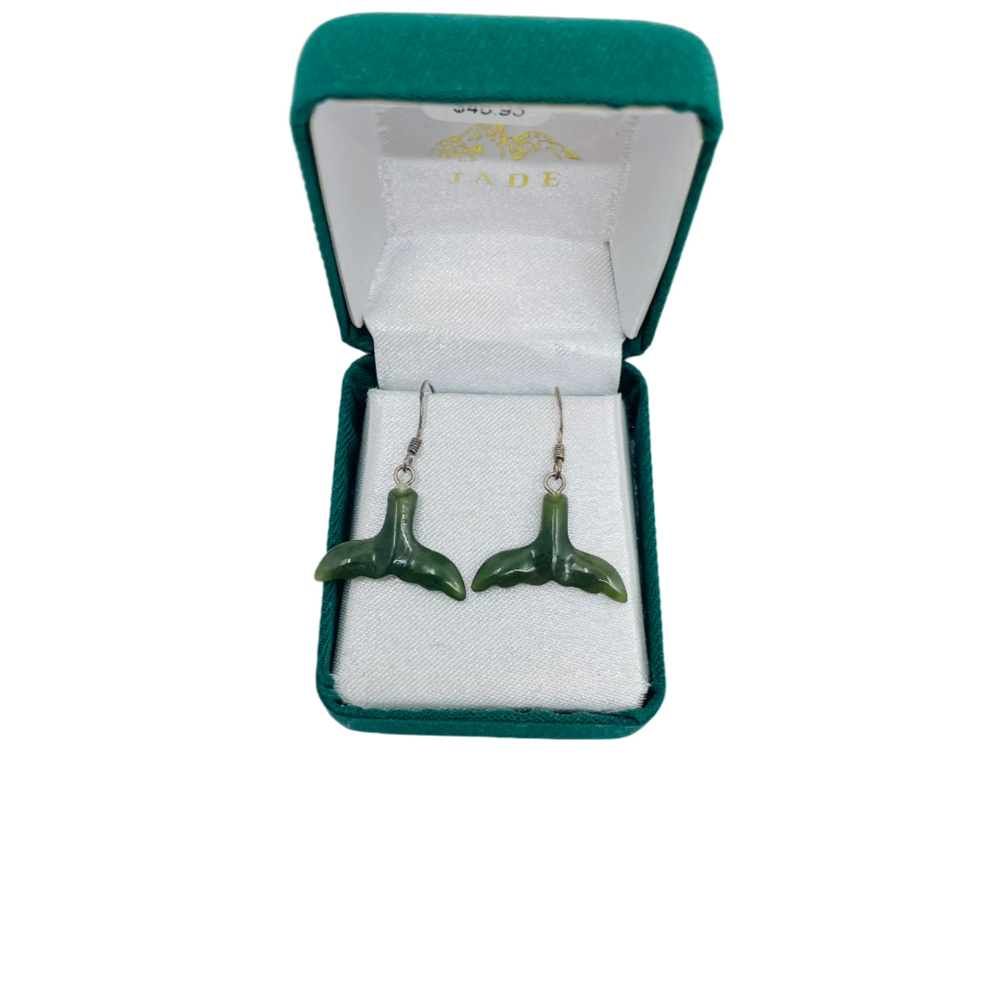 1" Jade Whale Tail Earrings -  - Jade - House of Himwitsa Art Gallery