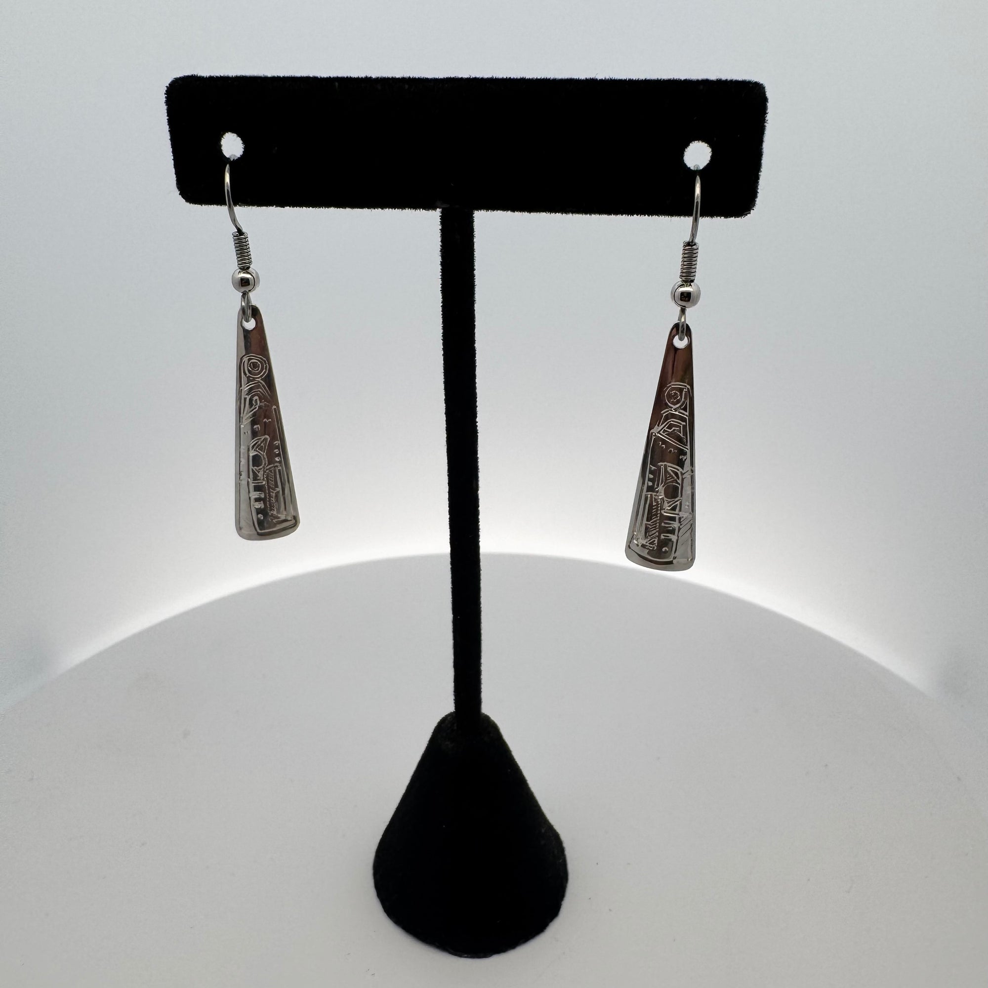 Gilbert Pat Silver Triangle Earrings Small -  - Silver Earrings - House of Himwitsa Art Gallery