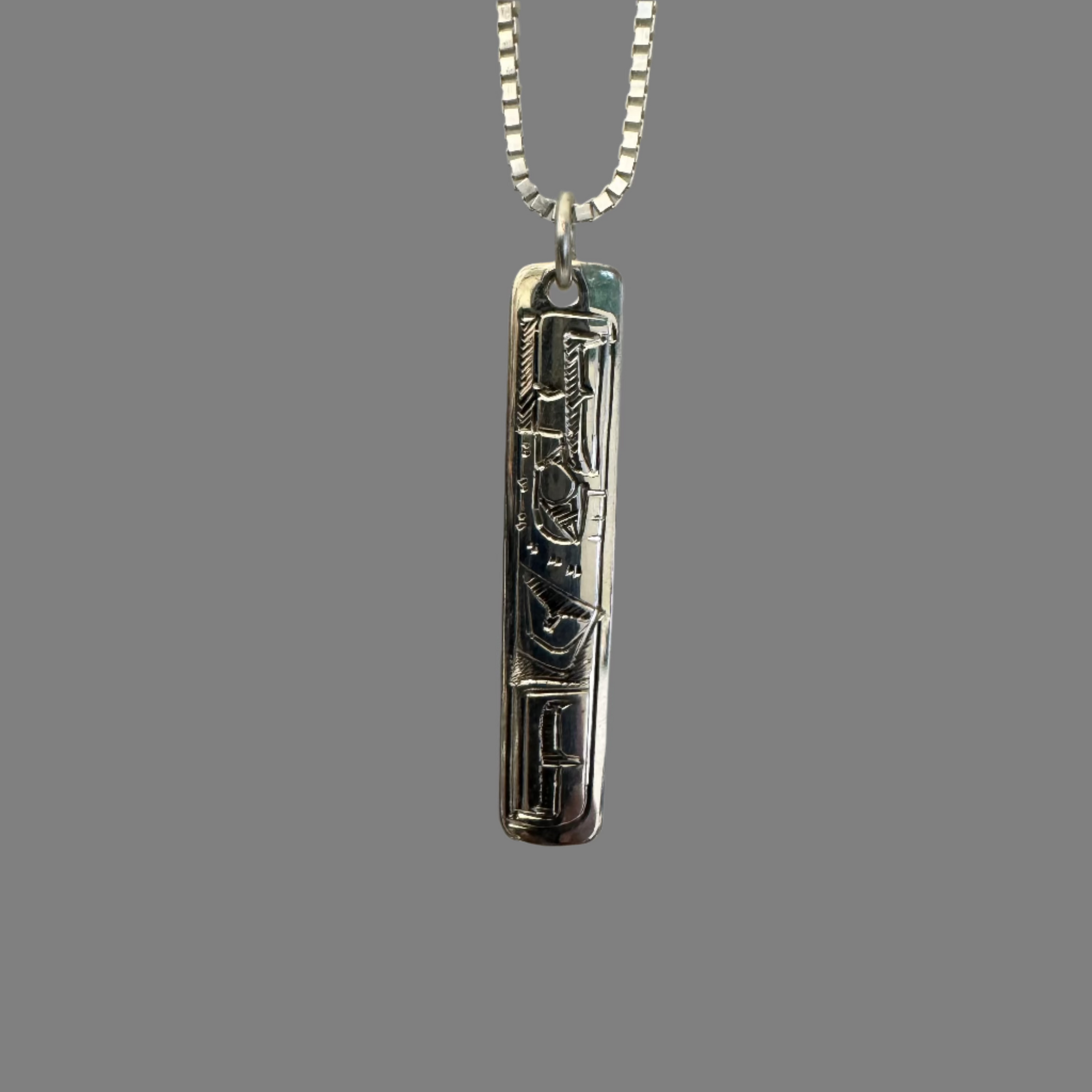 Gilbert Pat 1.5" Silver Pendant Rectangle -  - Silver Pendant - House of Himwitsa Art Gallery