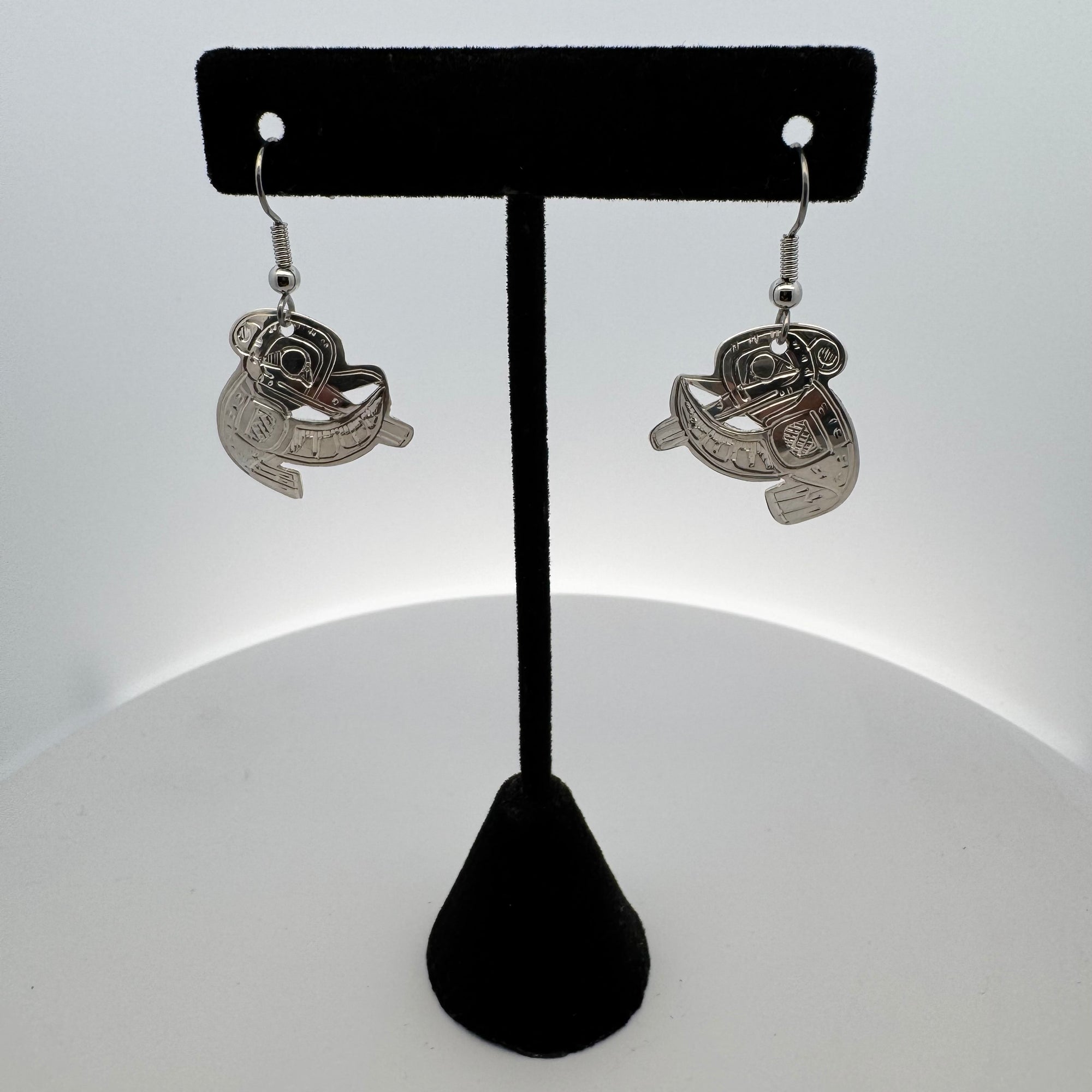 Gilbert Pat Silver Earrings Medium -  - Silver Earrings - House of Himwitsa Art Gallery