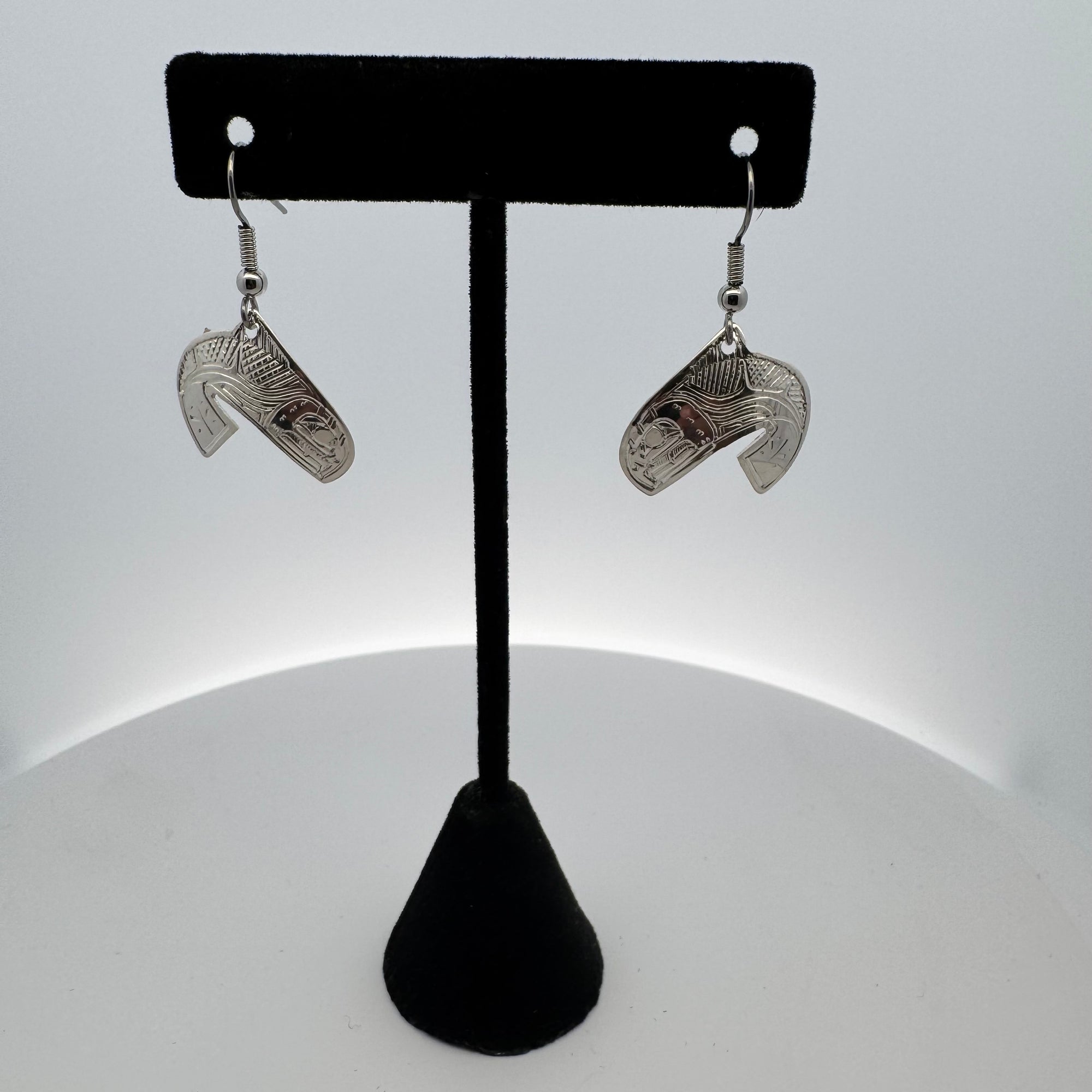Gilbert Pat 1/2" - 3/4" Silver Earrings Small -  - Silver Earrings - House of Himwitsa Art Gallery