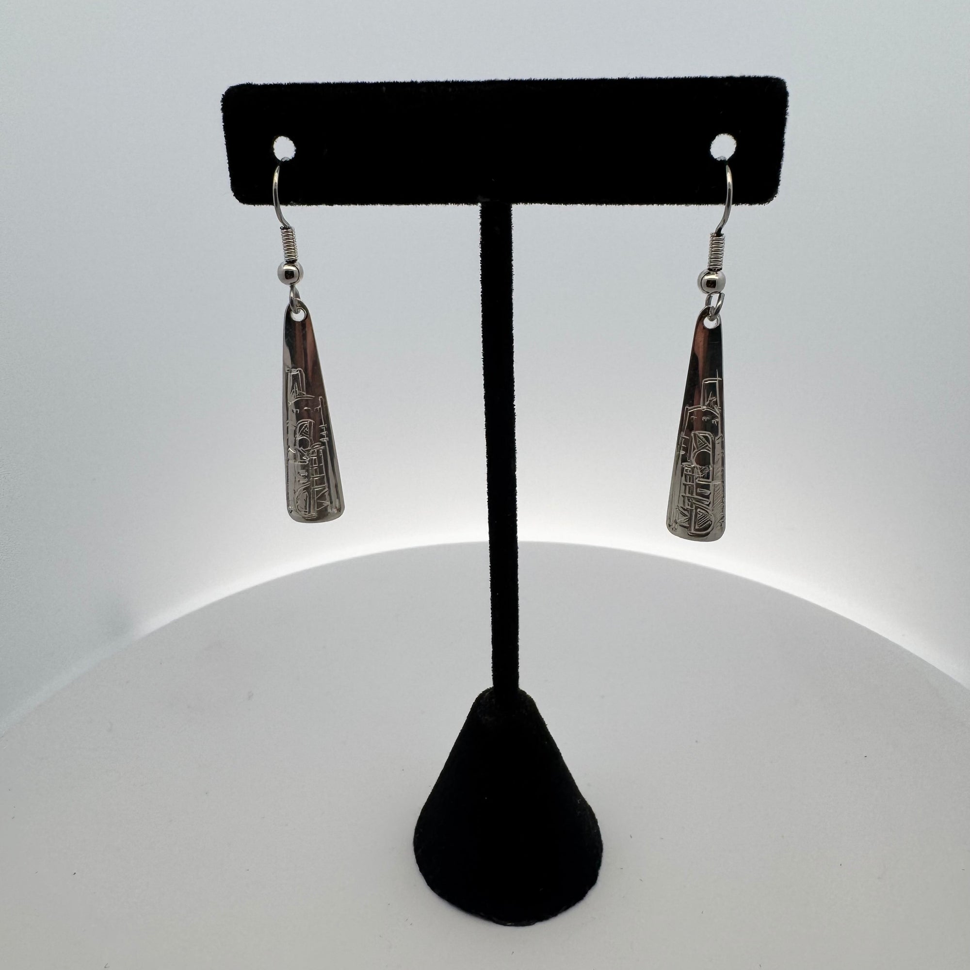 Gilbert Pat Silver Triangle Earrings Small -  - Silver Earrings - House of Himwitsa Art Gallery