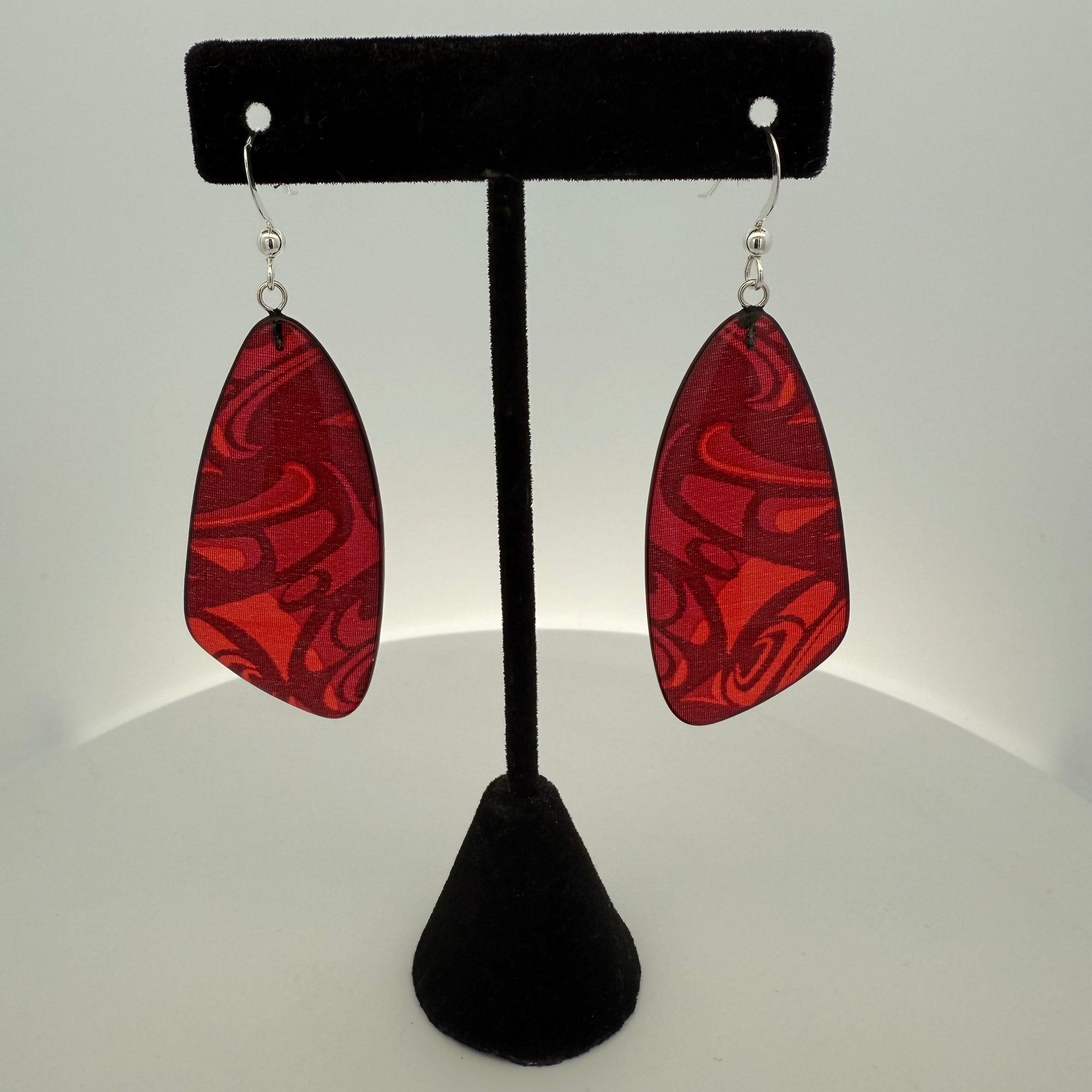 Corrine Hunt Silk Inspiration Earrings Red -  - Earrings - House of Himwitsa Art Gallery