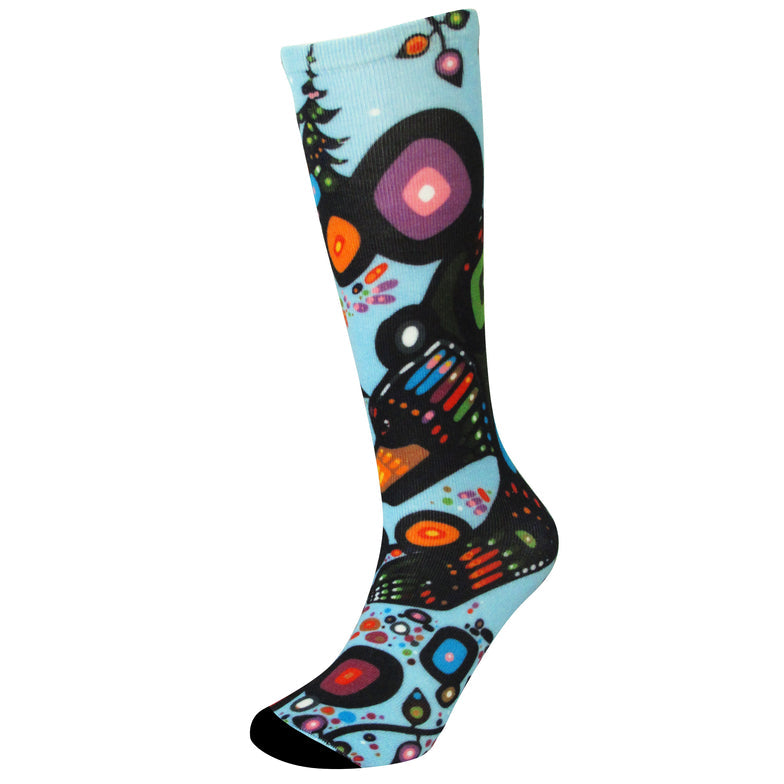 ART SOCKS - M/L / John Rombough Bear - 9824M/L - House of Himwitsa Native Art Gallery and Gifts