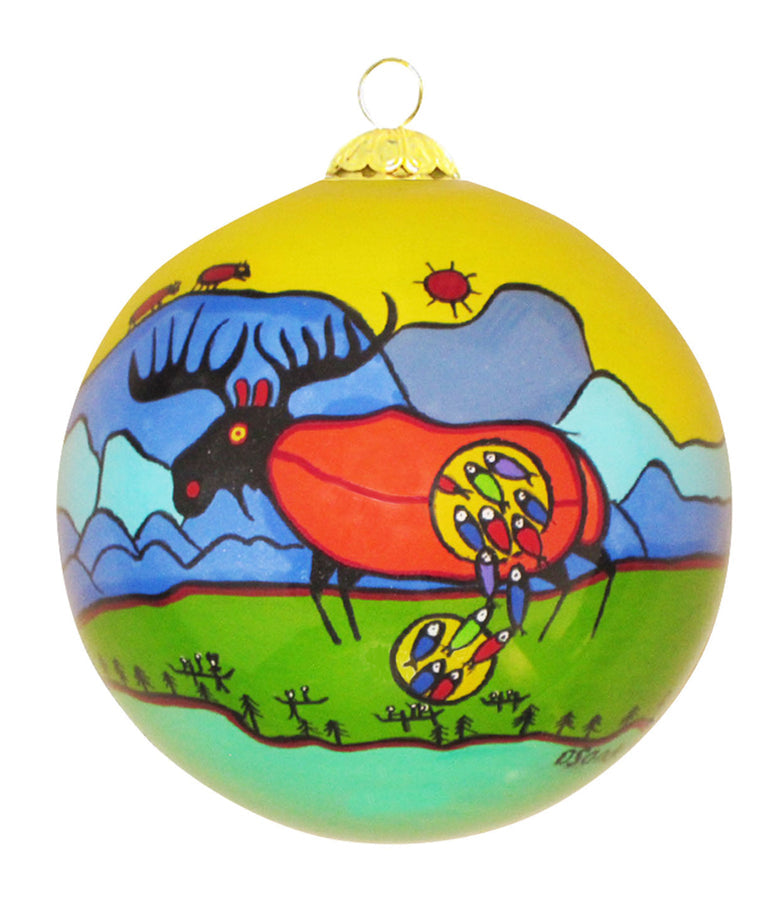 Ornament Norval Morisseau Giant Moose - Ornament Norval Morisseau Giant Moose -  - House of Himwitsa Native Art Gallery and Gifts