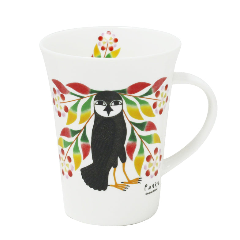 Porcelain Mug Kenojuak Ashevak Owl Bouquet - Porcelain Mug Kenojuak Ashevak Owl Bouquet -  - House of Himwitsa Native Art Gallery and Gifts