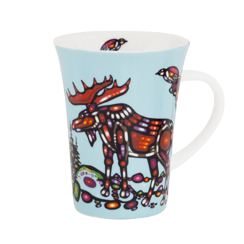 Porcelain Mug John Rombough Moose - Porcelain Mug John Rombough Moose -  - House of Himwitsa Native Art Gallery and Gifts