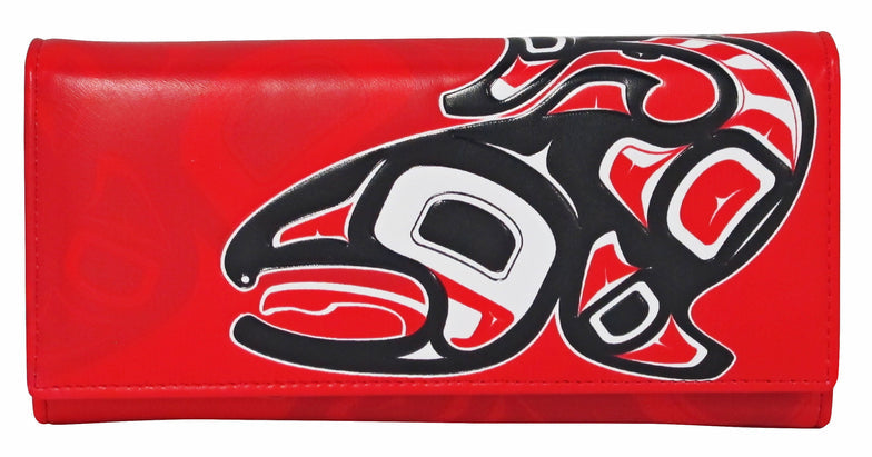 Wallet Jamie Sterritt Salmon - Wallet Jamie Sterritt Salmon -  - House of Himwitsa Native Art Gallery and Gifts