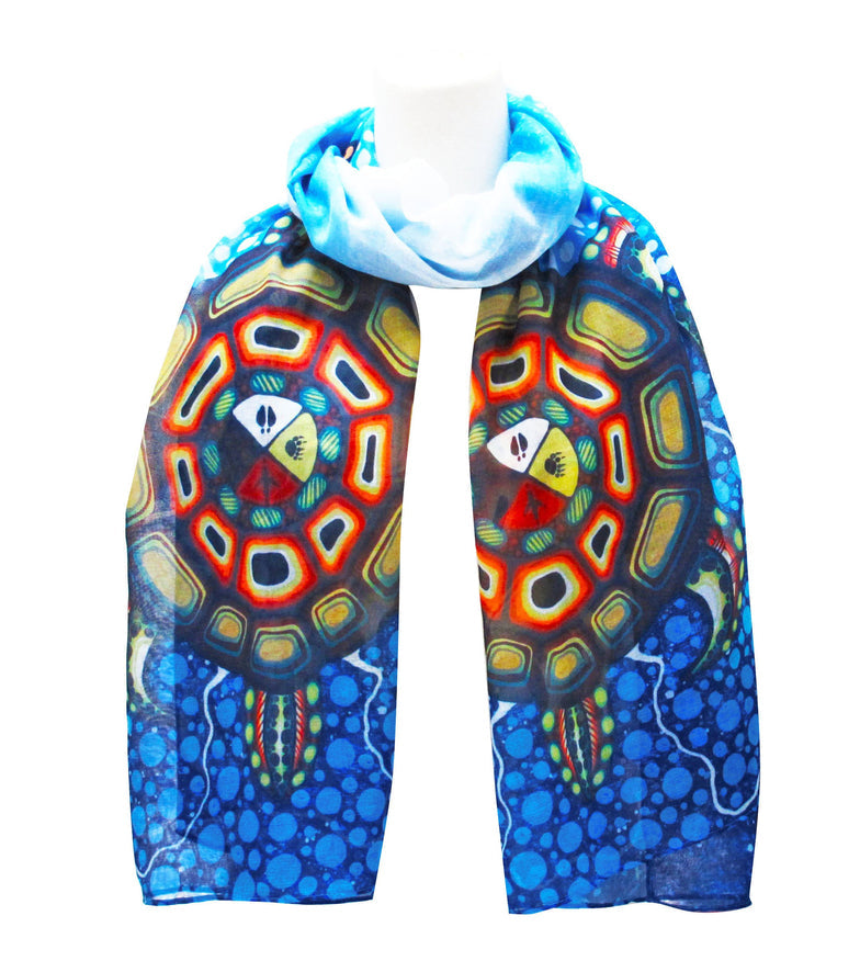 Scarf James Jacko Medicine Turtle Artist - Scarf James Jacko Medicine Turtle Artist -  - House of Himwitsa Native Art Gallery and Gifts