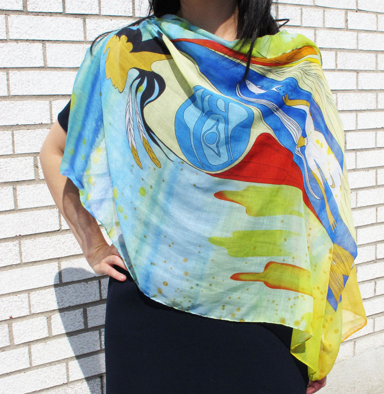 Scarf Maxine Noel Not Forgotten Artist - Scarf Maxine Noel Not Forgotten Artist -  - House of Himwitsa Native Art Gallery and Gifts