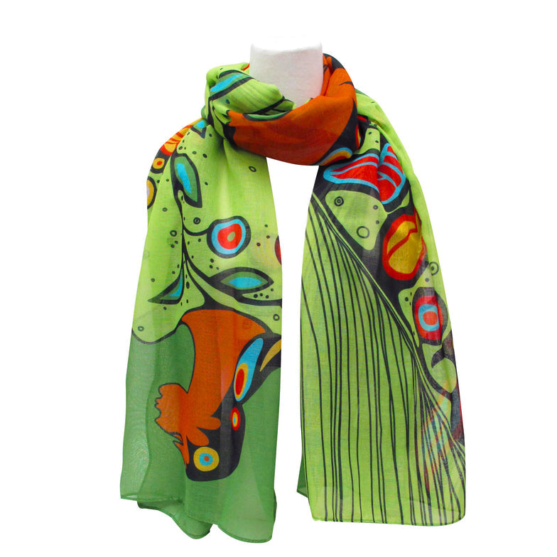 Scarf Maxine Noel Spirit Of The Woodlands Artist - Scarf Maxine Noel Spirit Of The Woodlands Artist -  - House of Himwitsa Native Art Gallery and Gifts