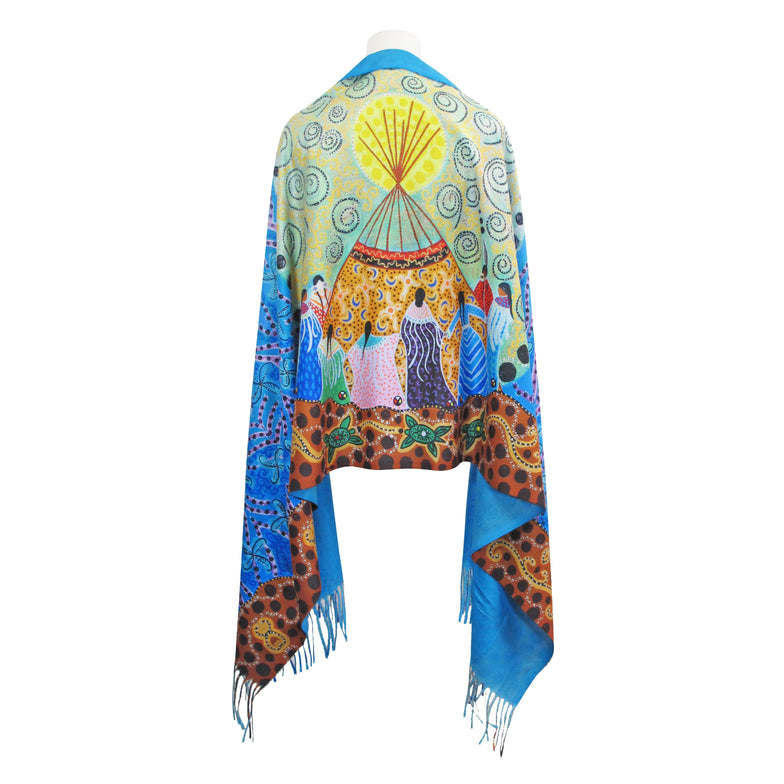 Shawl Leah Dorion Dancing Woman - Shawl Leah Dorion Dancing Woman -  - House of Himwitsa Native Art Gallery and Gifts