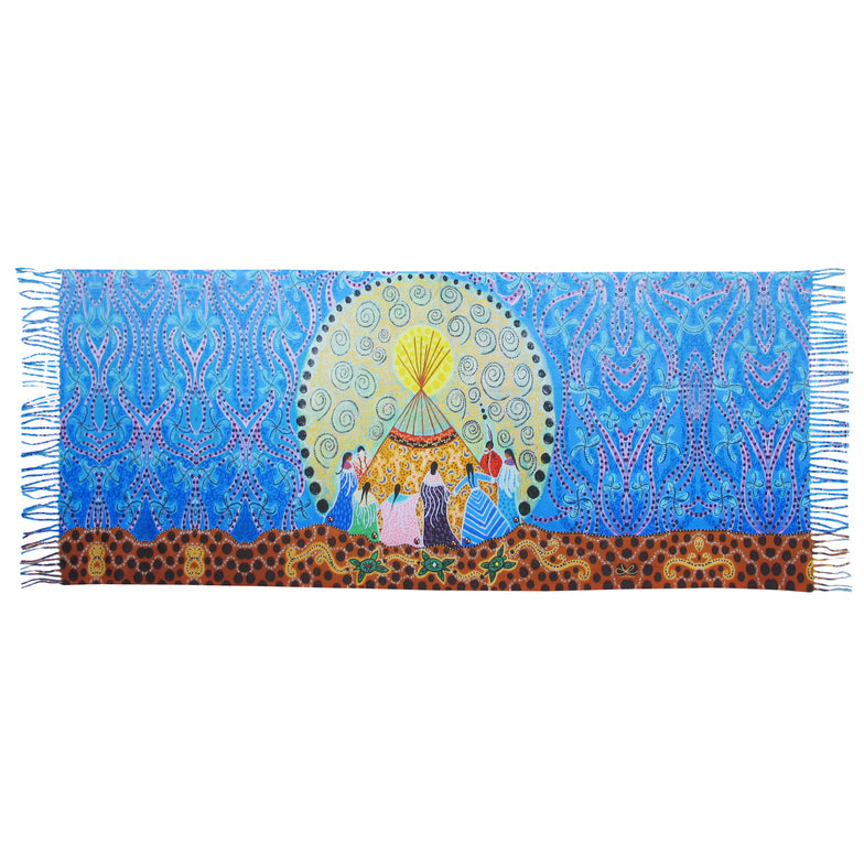 Shawl Leah Dorion Dancing Woman - Shawl Leah Dorion Dancing Woman -  - House of Himwitsa Native Art Gallery and Gifts