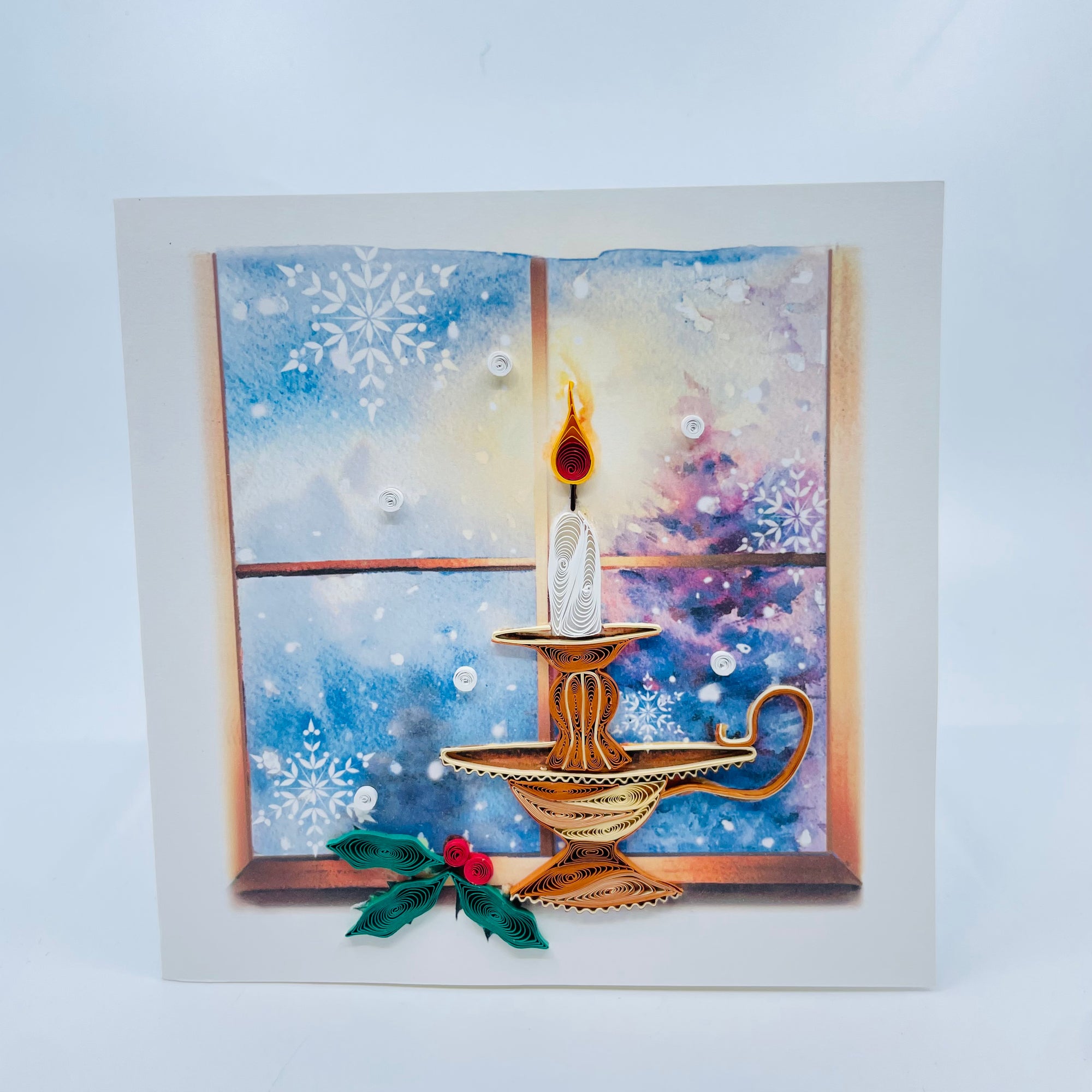 Quilling Card: Christmas Candle - Quilling Card: Christmas Candle -  - House of Himwitsa Native Art Gallery and Gifts