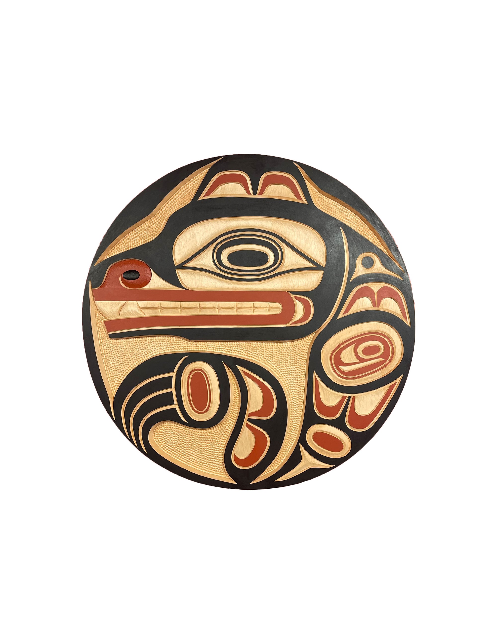 Jim Charlie Panel Wolf -  - wood carving - House of Himwitsa Art Gallery
