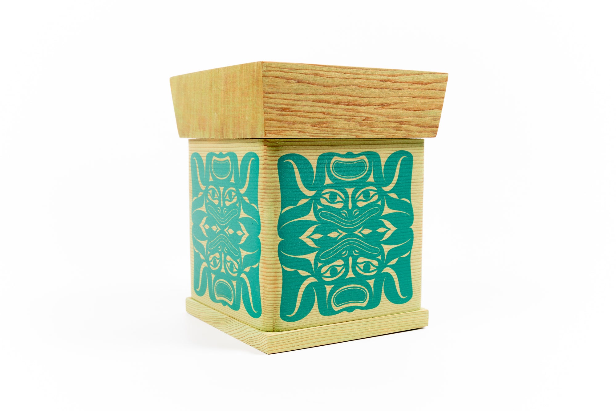 James Michels : Frog Screen Bentwood Box - James Michels : Frog Screen Bentwood Box -  - House of Himwitsa Native Art Gallery and Gifts