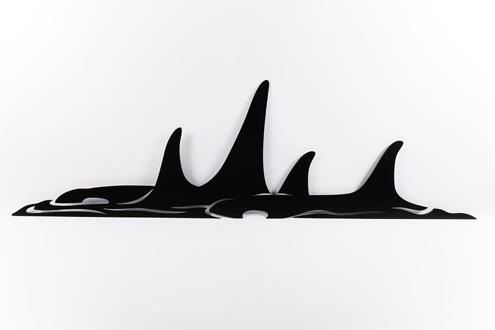 JACK WILLOUGHBY BLACK ORCA POD - Anvil Island Design Ltd. - Rolled Steel - House of Himwitsa Art Gallery