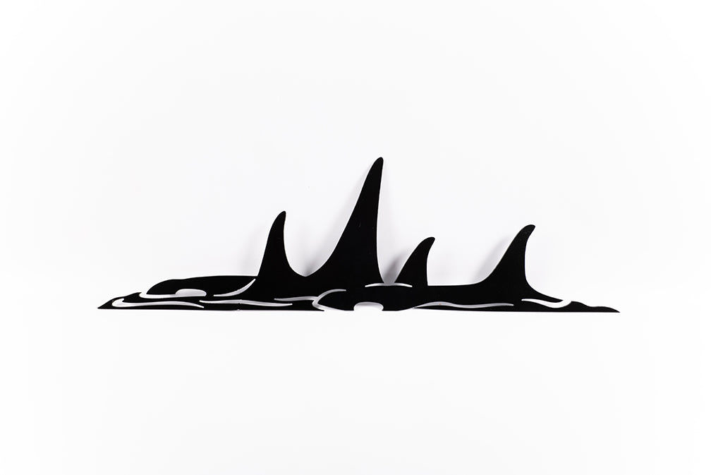 JACK WILLOUGHBY BLACK ORCA POD - Anvil Island Design Ltd. - Rolled Steel - House of Himwitsa Art Gallery