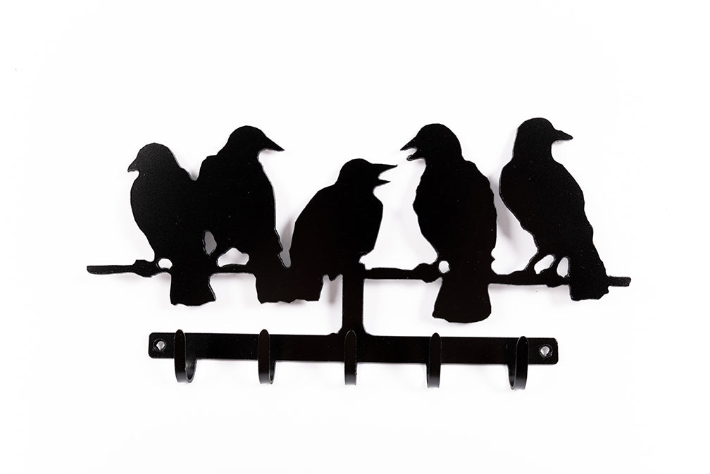 Jack Willoughby Black 5 Crows Key Hook - Jack Willoughby Black 5 Crows Key Hook -  - House of Himwitsa Native Art Gallery and Gifts