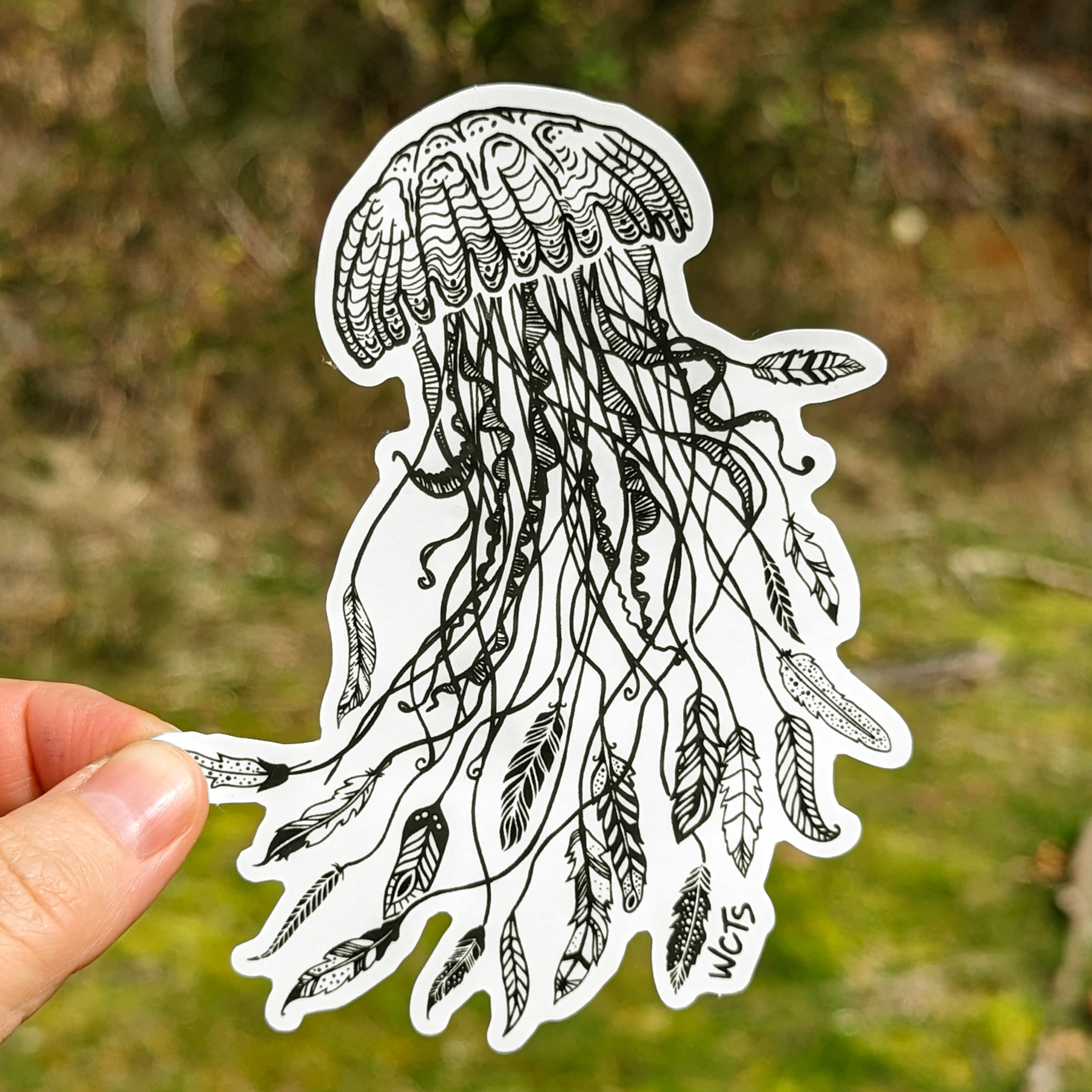 Westcoastees Jellyfish Sticker - Westcoastees Jellyfish Sticker -  - House of Himwitsa Native Art Gallery and Gifts