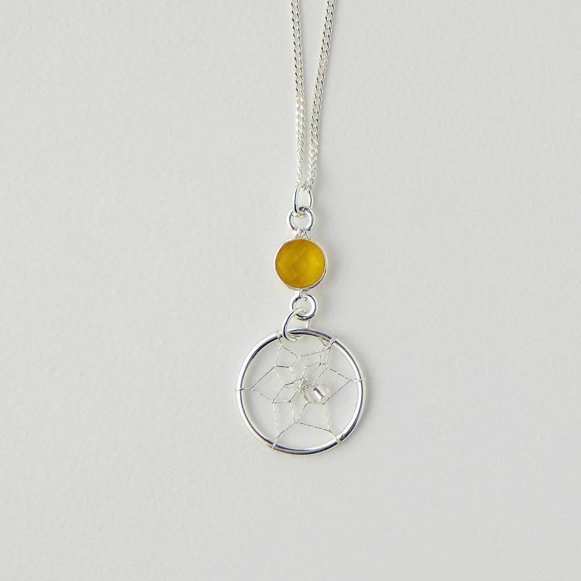 Dream Catcher Pendant Birthstone "November-Citrine" Sterling Silver Jewellery -  - Silver Pendants - House of Himwitsa Art Gallery