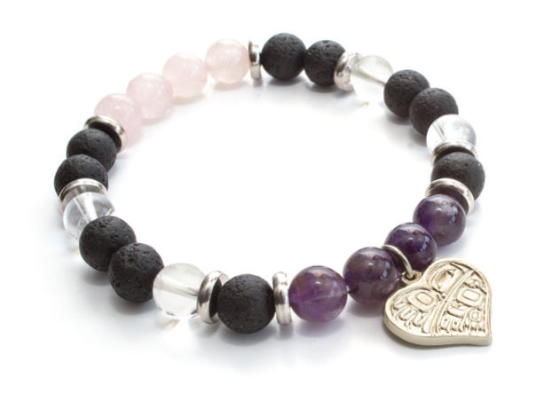 Healing Bracelet Gordon White Hummingbird Heart S/M - Healing Bracelet Gordon White Hummingbird Heart S/M -  - House of Himwitsa Native Art Gallery and Gifts