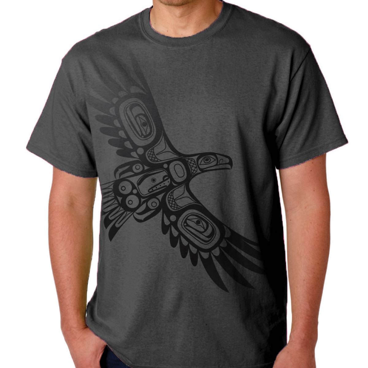 T Shirt Corey Bulpitt Soaring Eagle - Charcoal / XXL - TCBSEXXL - House of Himwitsa Native Art Gallery and Gifts