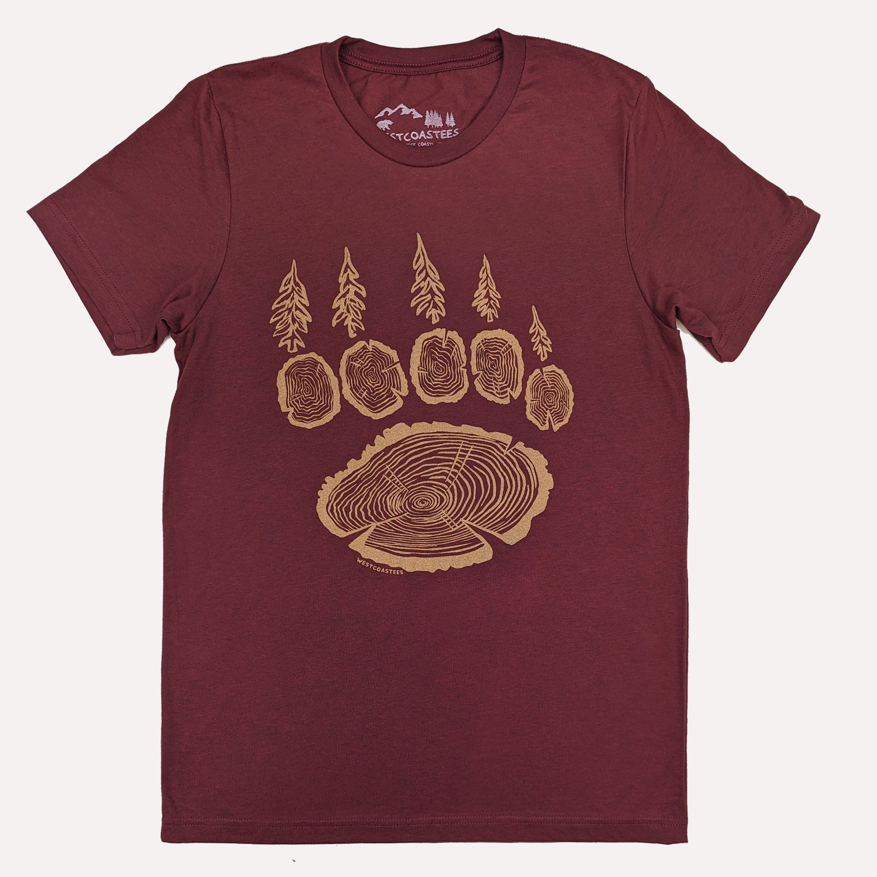 Westcoastees T-Shirt Forest Paw XL / Heather Maroon