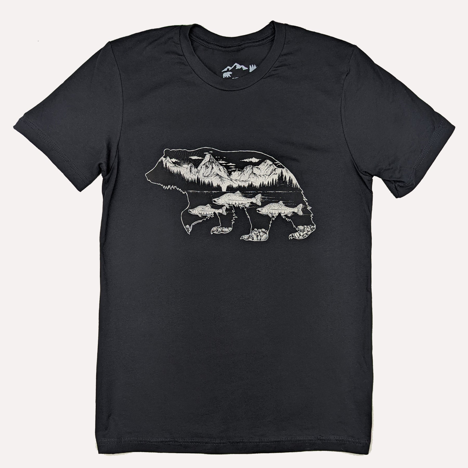 Westcoastees Adult Unisex Salmon Bear Graphic Tee - Westcoastees Adult Unisex Salmon Bear Graphic Tee -  - House of Himwitsa Native Art Gallery and Gifts