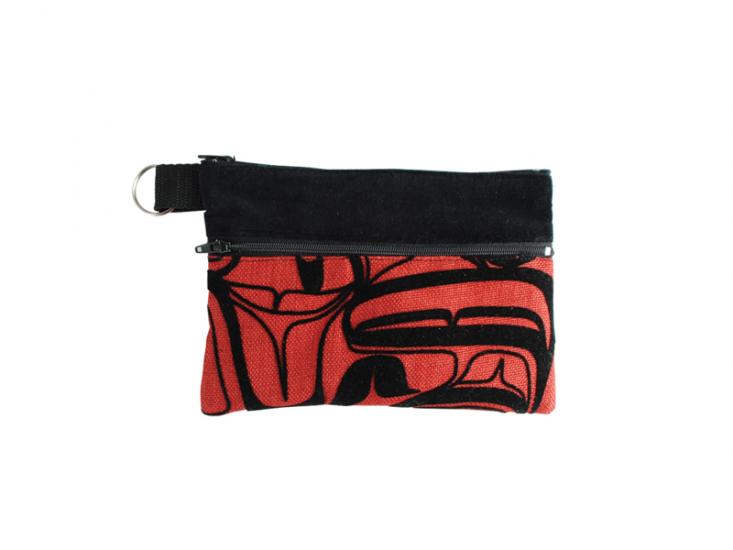 Flock Zip Pouch Kelly Robinson Eagle (red) - Flock Zip Pouch Kelly Robinson Eagle (red) -  - House of Himwitsa Native Art Gallery and Gifts
