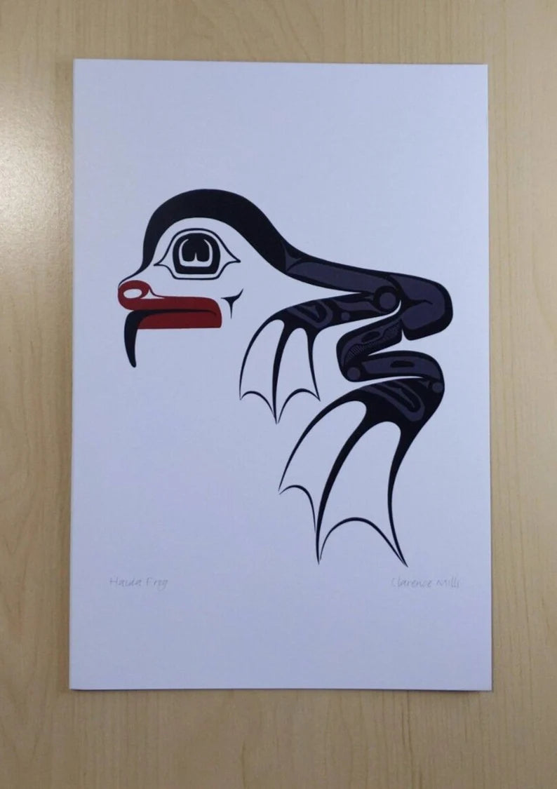 *Art Card Clarence Mills Haida Frog - *Art Card Clarence Mills Haida Frog -  - House of Himwitsa Native Art Gallery and Gifts