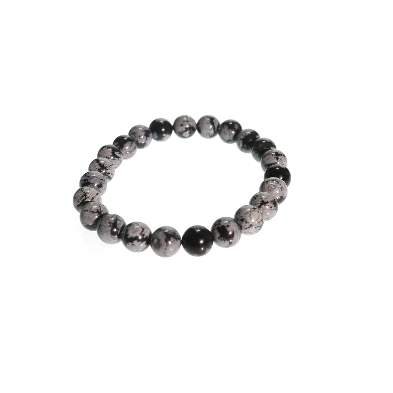 Bracelet Obsidian Snowflake Bead 8mm - STONE BRIDGE -  - House of Himwitsa Art Gallery
