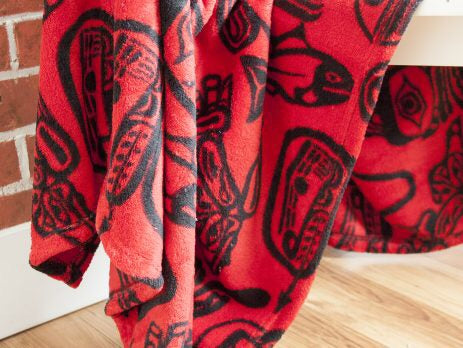 Blanket Printed Velura Haida Dreamtime - Blanket Printed Velura Haida Dreamtime -  - House of Himwitsa Native Art Gallery and Gifts