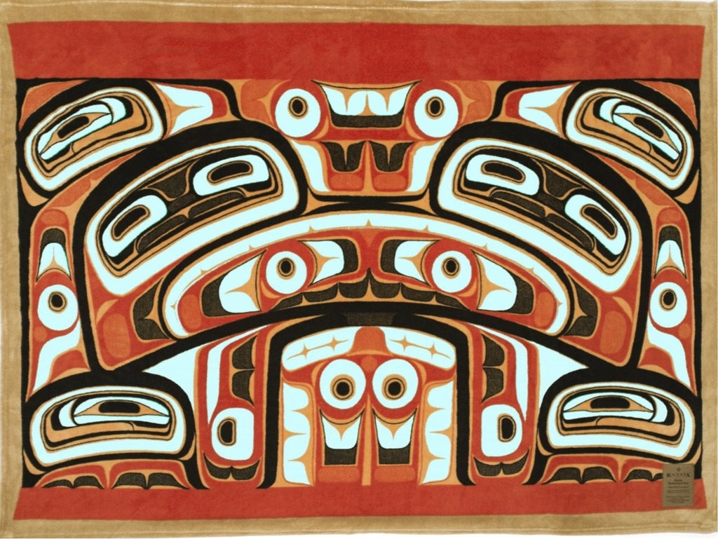 Blanket Velura Haida Bentwood Box - Blanket Velura Haida Bentwood Box -  - House of Himwitsa Native Art Gallery and Gifts