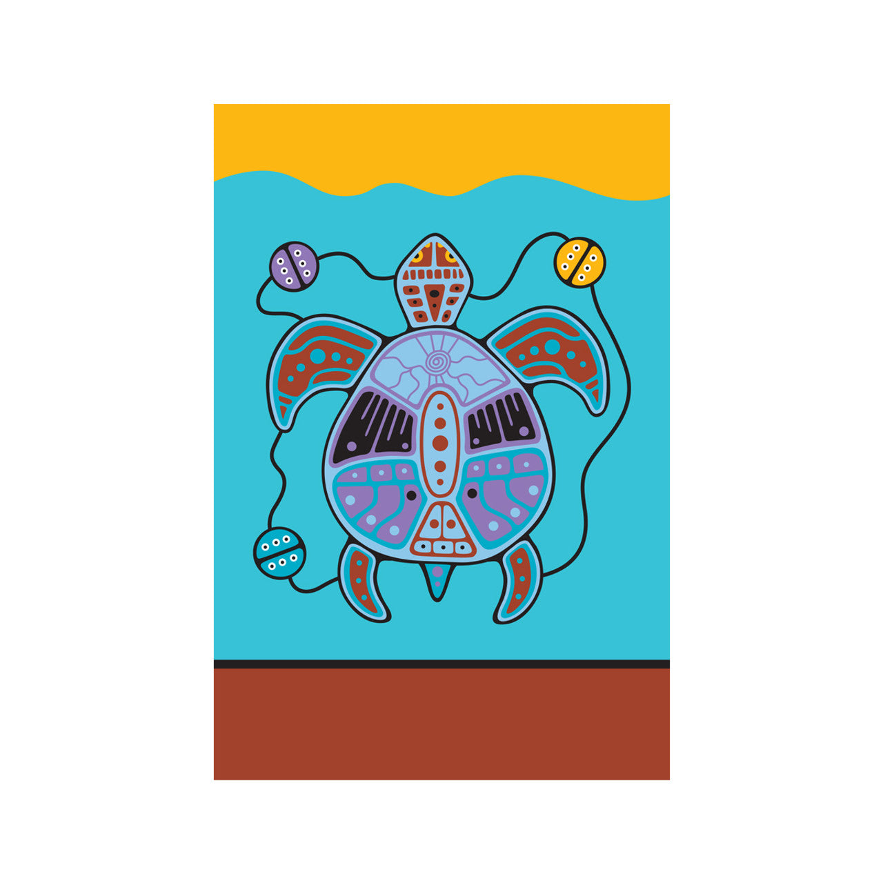 Postcard Jason Adair Turtle - Postcard Jason Adair Turtle -  - House of Himwitsa Native Art Gallery and Gifts
