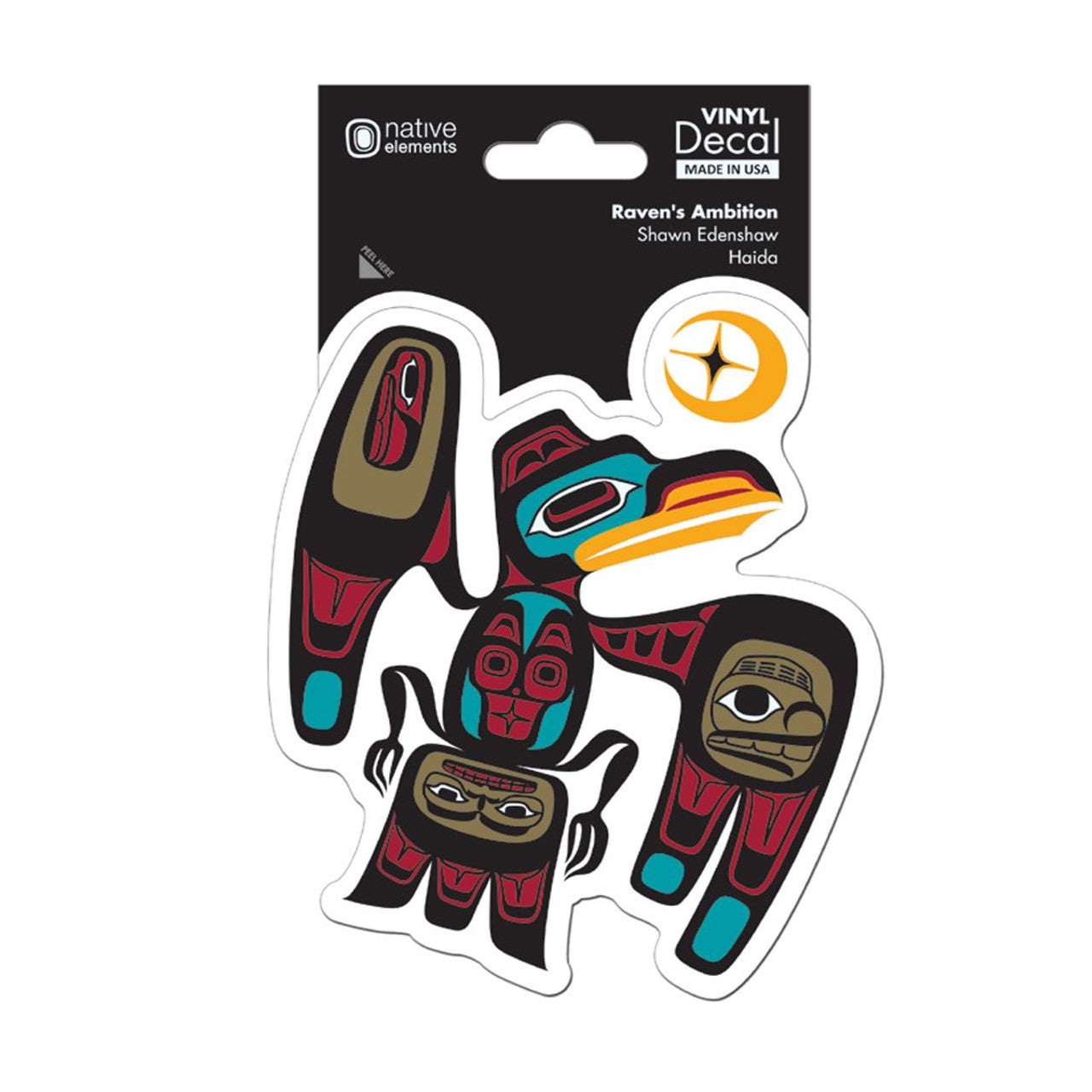 DECALS - Shawn Edenshaw Raven's Ambition - D216 - House of Himwitsa Native Art Gallery and Gifts