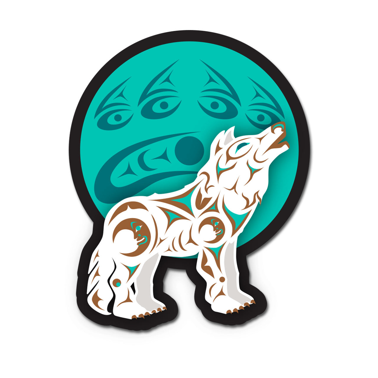 3D MAGNETS - Darrell Thorne Howling Wolf - M372 - House of Himwitsa Native Art Gallery and Gifts