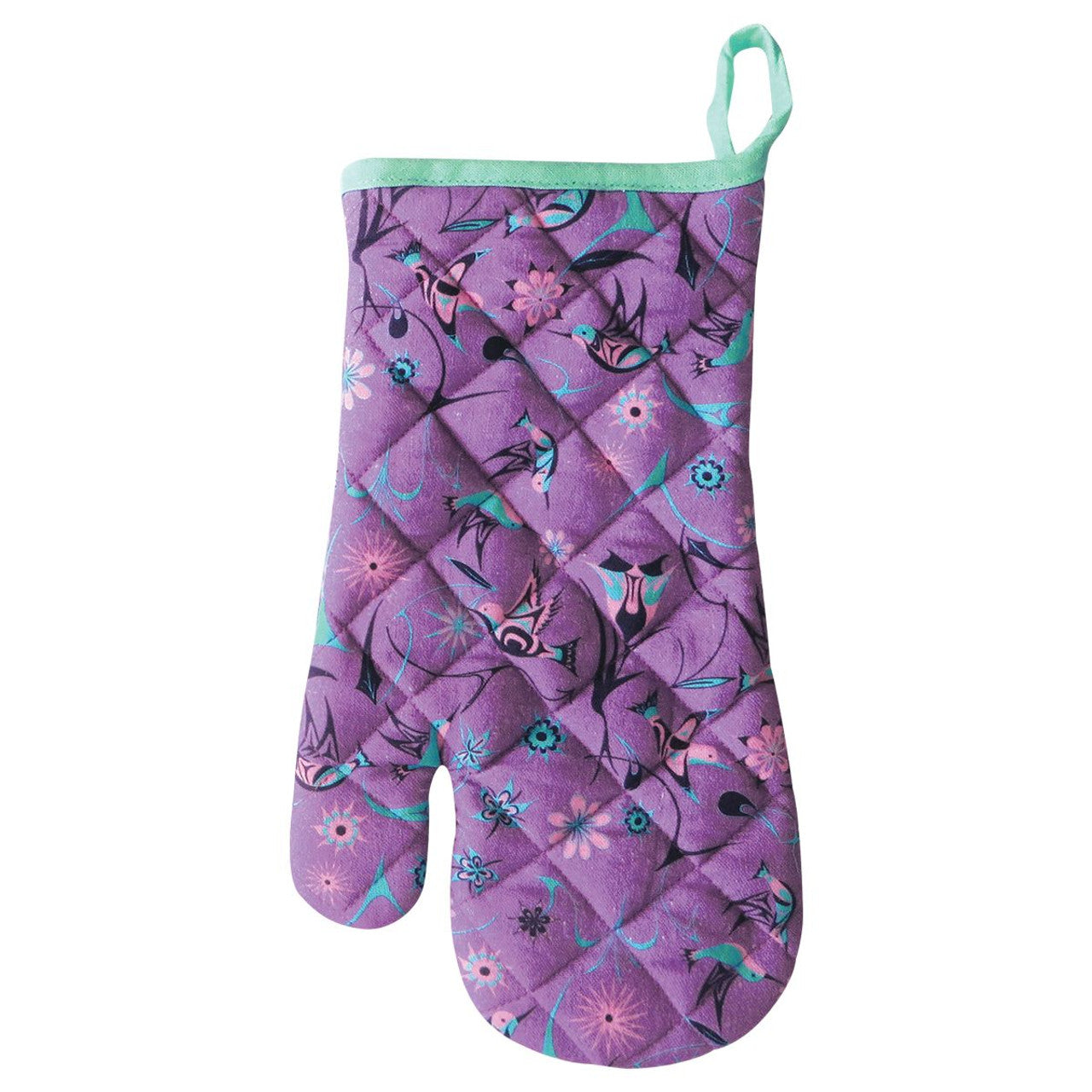 COTTON OVEN MITTS - Hummingbird - KO102 - House of Himwitsa Native Art Gallery and Gifts