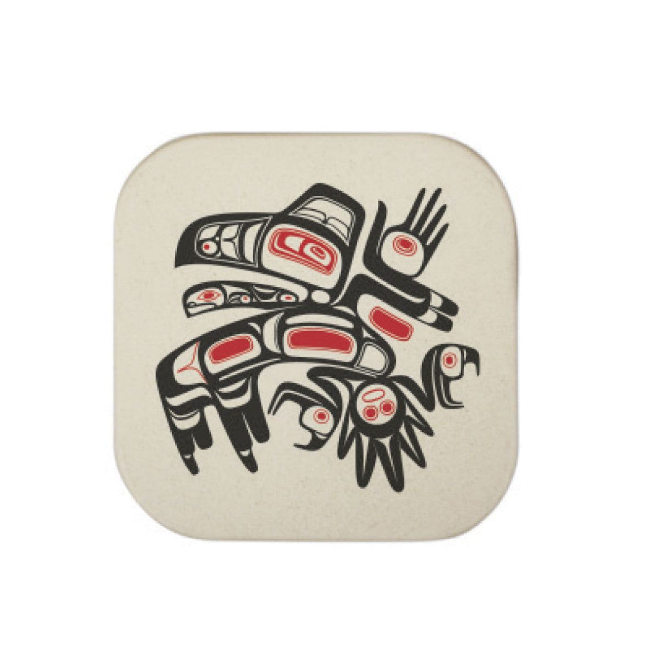 BAMBOO COASTERS - Running Raven - BFCGR - House of Himwitsa Native Art Gallery and Gifts
