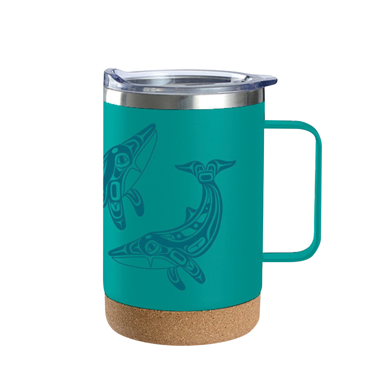 CORK BASE TRAVEL MUGS WITH HANDLE